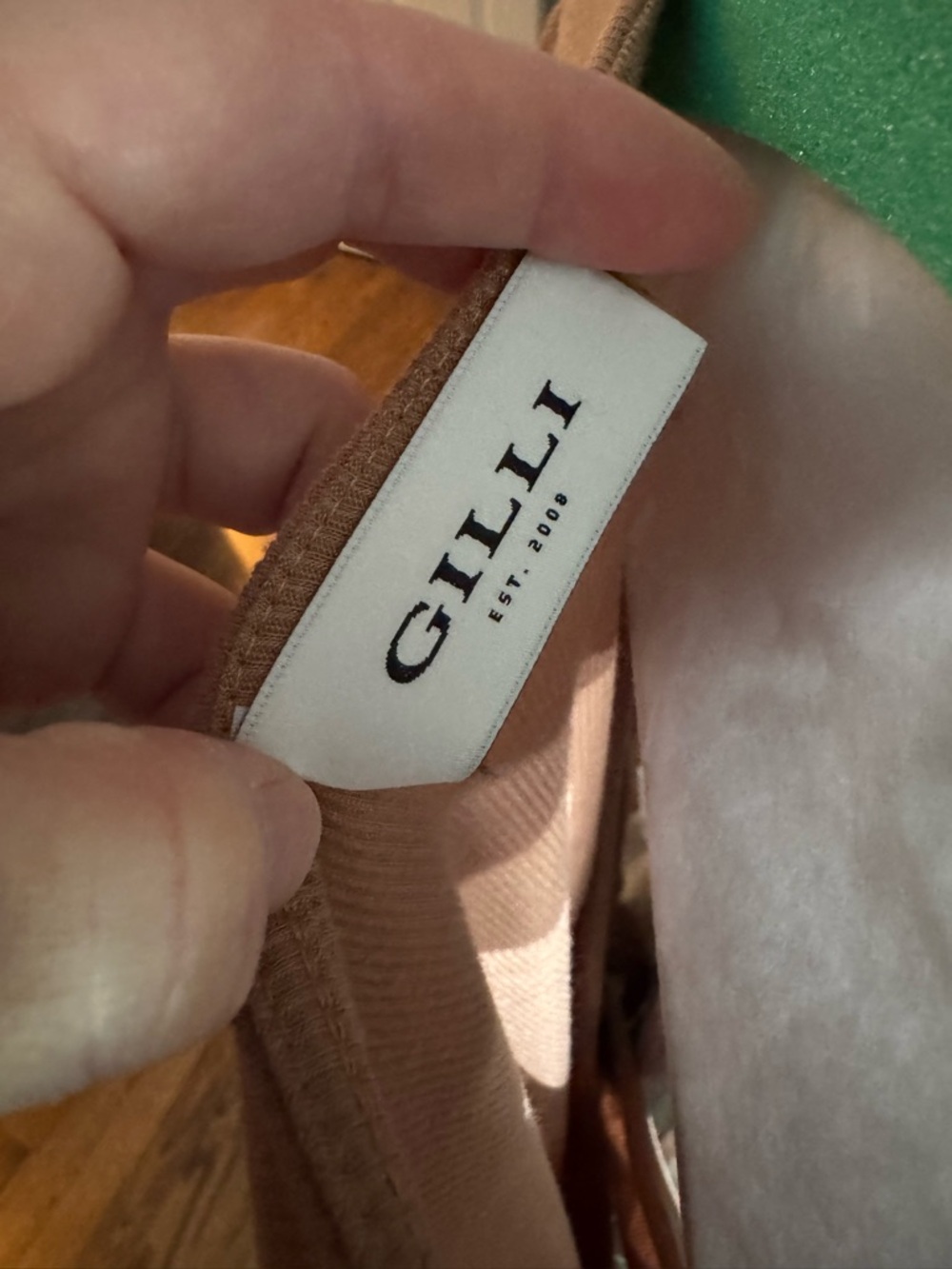 Gilli Short Sleeve Wrap Tie Blouse - Beige - Picture 3 of 4